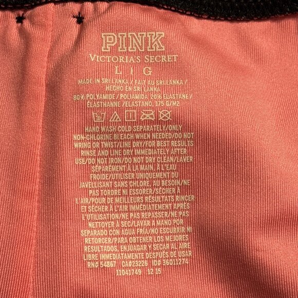 Victoria's Secret PINK NWOT Bikini Bottom Solid Black Scallop Trim Hi-Cut SZ L - Picture 5 of 8